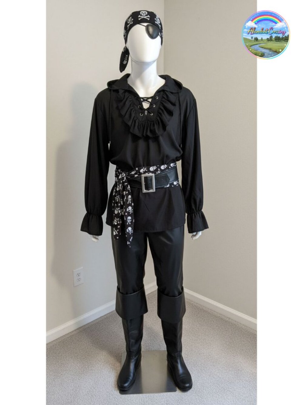 Plundering Pirate Adult Costume 100% Polyester Halloween 5-Piece Set